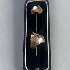 9ct Gold Australian Map Stick Pin Plus Larger Map Antique Edwardian 9k 375
