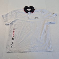 HACKETT AMR Polo XXL White Mens 100% Cotton Race Team Motorsport Aston Martin