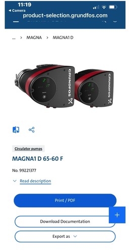Grundfos magna1 60 - d, f