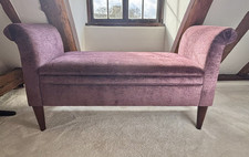 Laura Ashley Prestbury Storage Bench/Ottoman, Aubergine Chenille