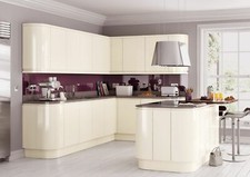 Cream Handleless Lucente High Gloss Replacement Kitchen Doors all sizes