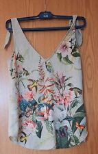 Oasis Light Green Fitzwilliam Floral Hummingbird Cami Top 6 Ties RARE VGC