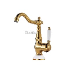 French Retro Bathroom Single Lever Sink Mixer Tap Swivel Spout Wash Basin Faucet