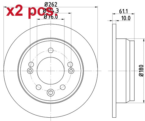 Pcs rear brake disc - rear,