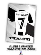 Newcastle style Personalised Football Wall Art PRINT. Size A4