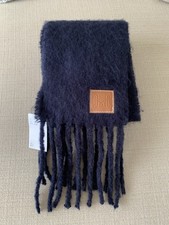 H&M SCARF Navy Blue Fluffy