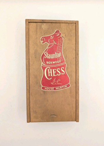Vintage wooden chess set house - wooden,