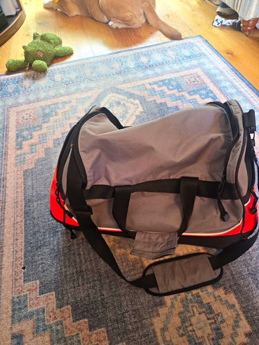 Grey orange bowling bag - grey,