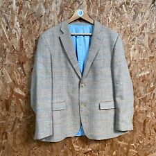 Reid & Taylor Santinelli Tailoring Beige/Blue 100% Wool Blazer (Size M )