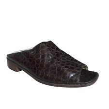 Russell & Bromley Ladies Brown All Leather Open Toe Mule Sandal Size EU 38 UK 5