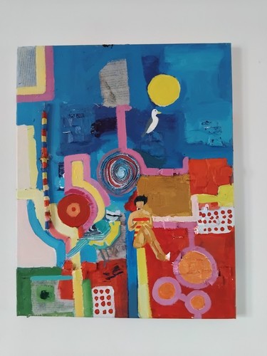 Abstract painting beach - , scene