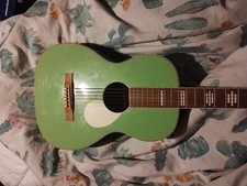 Recording king Gloss Green Acoustic Guitar. Plays . Cosmetic Damage.