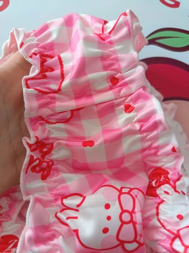 Pink gingham kawaii bear - 💕,