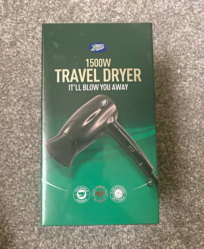 Boots 1500w travel hair dryer - 1500w,