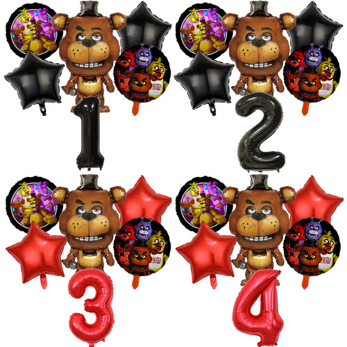 Fnaf birthday balloons 6pcs - birthday,