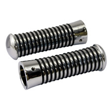 MOTORCYCLE HANDLEBAR GRIPS CHROME SUNDANCE 25/28mm 1" BARS