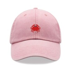 Crab Baseball Cap Vintage Washed Unisex Dad Hat Fisherman Funny Fishing Animal