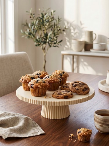 Ribbed cake stand cookie - cake,