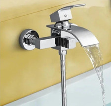 Kinkibos Modern Bath Faucet Mixer Tap | Wall Mount | Chrome | Waterfall | New