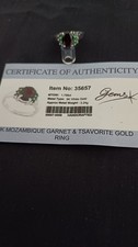 EYE CATCHING, 9ct W GOLD MOZAMBIQUE GARNET & TSAVORITE ,  RING , GEMS TV