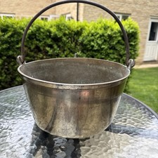 Vintage brass cauldron pot - brass,