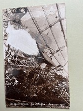 WW1 ZEPPELIN -UNUSUAL  POSTCARD TITLED TITLED  ZEPPELIN WRECK  17THC. JUNE 1917 