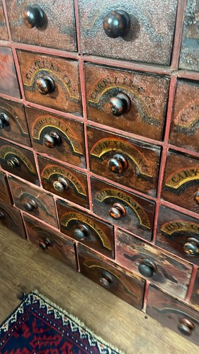 Antique apothecary drawers