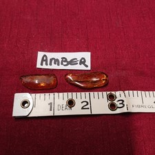 2 x Amber  Gemstone - Large