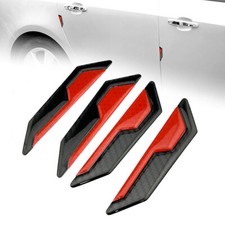4pcs Red Reflective Car Door Edge Scratch Sticker Anti-collision Protector Strip