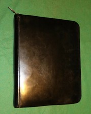 HENRY “A LA PENSÉE” PARIS VINTAGE REAL BLACK LEATHER FOLDER
