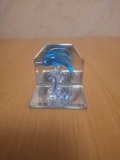 Glass Dolphins Figurine With Mirror Base And Back