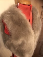 BEAUTIFUL FAUR FUR SHRUG GILET BOLERO WAISTCOAT GREY FOX WEDDING EVENING BOHO S