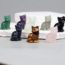 Crystal cat figurines - figurines, –