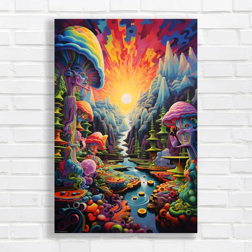 Vibrant psychedelic landscape - vibrant,