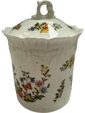 Aynsley Bone China Cottage Garden Lidded Jar Floral Design Collectible