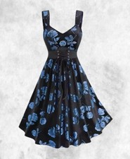 New Black & Blue Metallic Rose