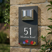 Solar house sign floral door - sign,