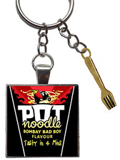 pot noodle bombay bad boy snack tasty fork keyring keychain spicy curry