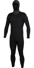 2025 O'Neill Mens Epic 6/4mm Hooded Chest Zip Wetsuit - Black / Black / Black