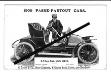 POSTCARD ; VINTAGE CAR - 1909 PASSE PARTOUT CARS - C.TAYLOR, ECCLES, MANCHESTER