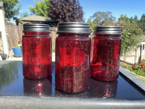 Set red glass - glass, mason