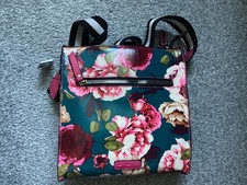 NEXT NEW LADIES WOMENS HANDBAG GREEN FLORAL SHOULDER STRAP ZIP TOP ZIP POCKET