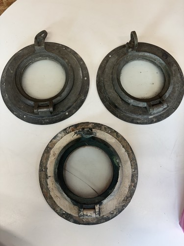 Vintage bronze ship portholes - bronze,