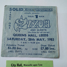 Saxon Ticket Stubs x 2. 1983