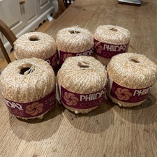 6 x 50g Balls Phildar Coquine Peach No 77 Knitting Yarn (LOT14)