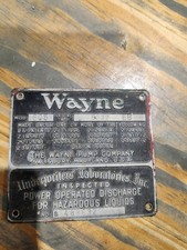  Wayne 605 Gas Pump Id Tag