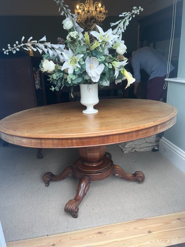 Antique oval wooden - wooden, pedestal