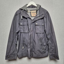 St George By Duffer Bomber Jacket Mens XL Grey Military Gorpcore Utility Hooded