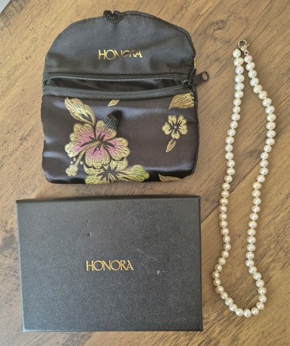 Genuine honora white pearl - white, 18"