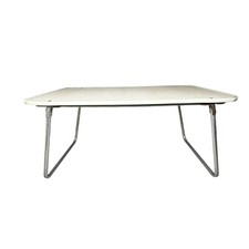 Vintage White Lap Tray 24" Folding Retro Camping Portable Mini Table 1960s-80s